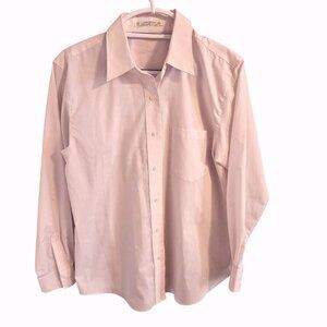 Foxcroft Woman SZ 10 Pink Wrinkle free Button up Blouse Classic Preppy Business